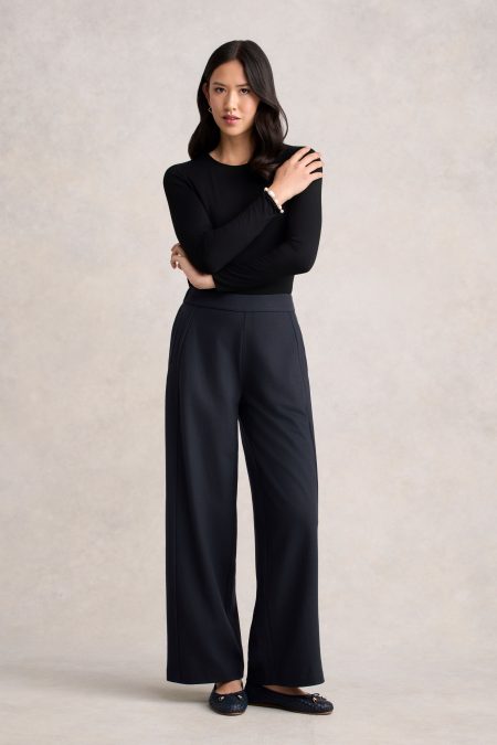 Boiled Wool Wide Leg Pant - Steel Grey
